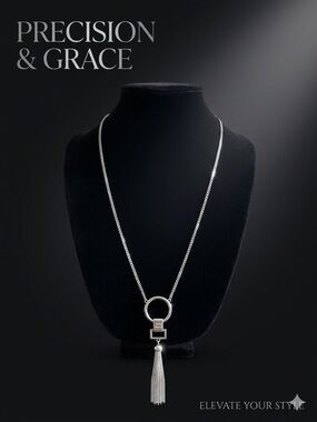 Chico's Silver Ring & Tassel Pendant Necklace